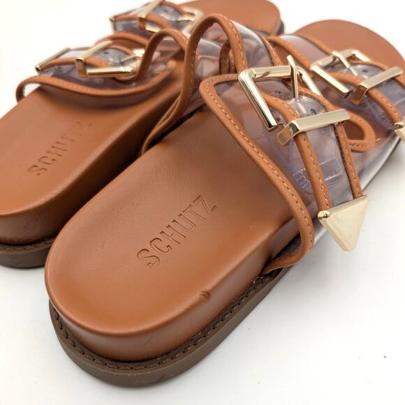 Schutz Naomi Slide Sandal Women's Adjustable Straps Brown Size US7.5B EU38 - Picture 12 of 12